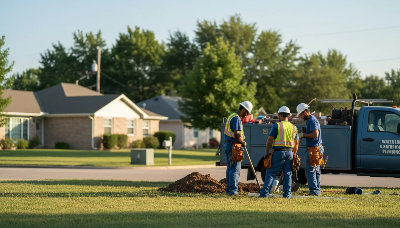 Residential water line and bathroom plumbing service in Greenlawn, NY